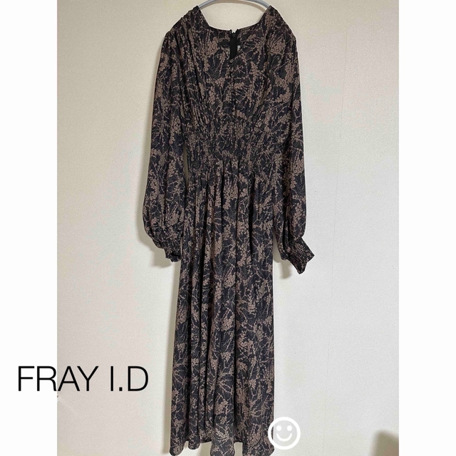 FRAY I.D ウエストシャーリングプリントワンピース