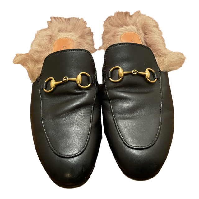 美品】GUCCI プリンスタウン ファー ホースビットレザーサンダル 希少-