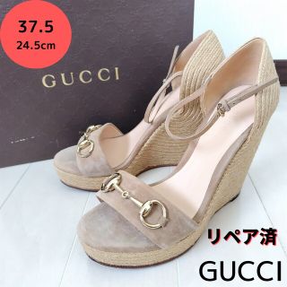 100％の保証 美品 GUCCI 22.5㎝ エナメル素材切替 オープントゥ