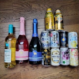 アサヒ(アサヒ)のお酒13本セット（アルパカワイン3本、缶10本）(シャンパン/スパークリングワイン)