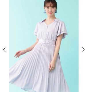 ジルバイジルスチュアート(JILL by JILLSTUART)のフレアスリーブシャツワンピース　パープル(ひざ丈ワンピース)