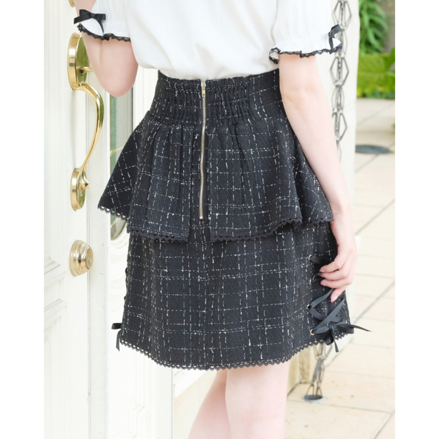 LIZ LISA(リズリサ)のリズリサ　ペプラムツイードスカート　ピンク♡ レディースのスカート(ミニスカート)の商品写真