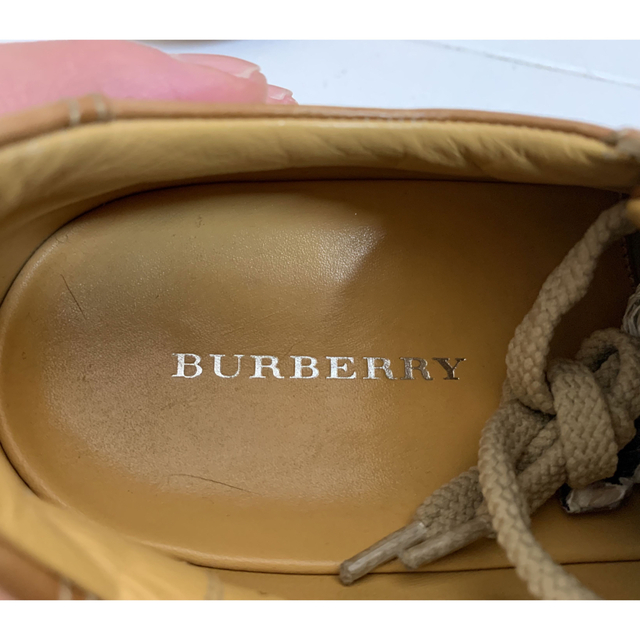 BURBERRY VINTAGE バーバリー レザースニーカー ブラウン系 24