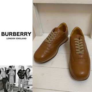 BURBERRY VINTAGE バーバリー レザースニーカー ブラウン系 24