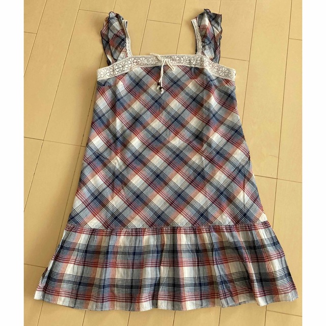 Barbie(バービー)のBarbie バービーサンドレス チェックワンピース キッズ/ベビー/マタニティのキッズ服女の子用(90cm~)(ワンピース)の商品写真