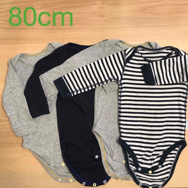 新生活 ユニクロ 肌着 ロンパース 4枚 ユニクロUNIQLO長袖肌着 ロンパース 80cm
