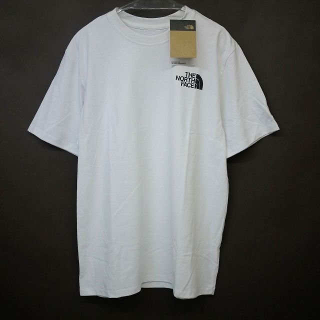 USA限定新品 ノースフェイス地球プリント半袖Tシャツ(XL)ホワイト