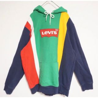 リーバイス(Levi's)の90s リーバイス　フーディー　パーカー　スウェット　マルチカラー　グリーン　L(パーカー)