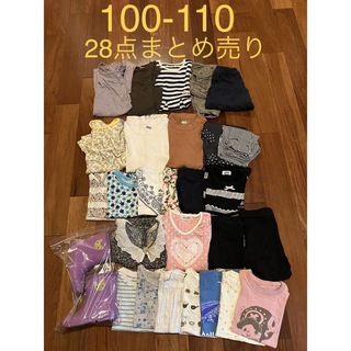ユニクロ(UNIQLO)の女の子☆100-110☆まとめ売り28点(Tシャツ/カットソー)