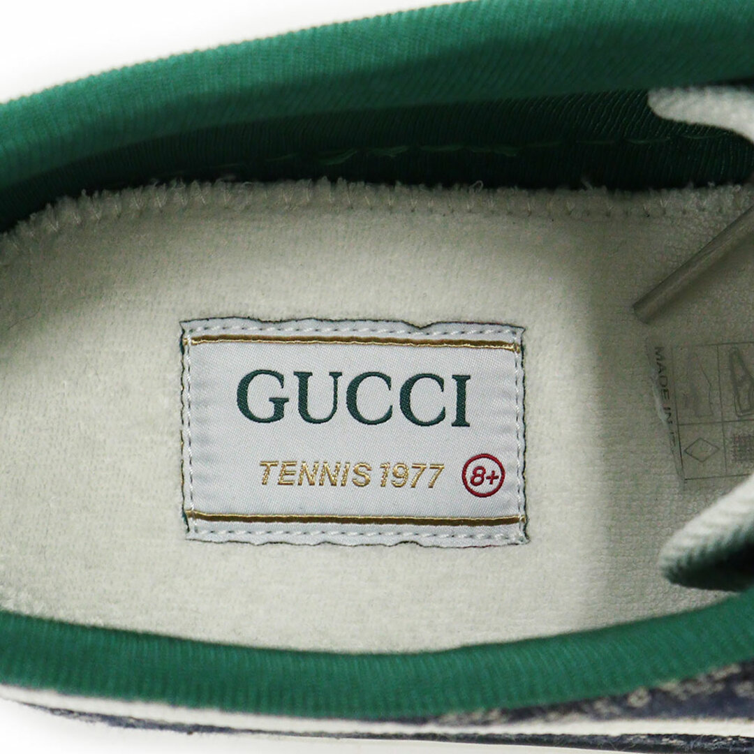 グッチ テニス 1977 スニーカー 靴 42.5 27.5cm GGジャカードデニム ブルー インディゴ 青 606111 箱付  GUCCI（新品・未使用品）