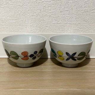 クタニセイヨウ(九谷青窯)の新品 作家 徳永遊心 色絵花繋ぎ 飯椀2個 九谷青窯(食器)