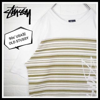 80s 初期 OLD STUSSY ボーダー Tシャツ ポケット 刺繍 90s