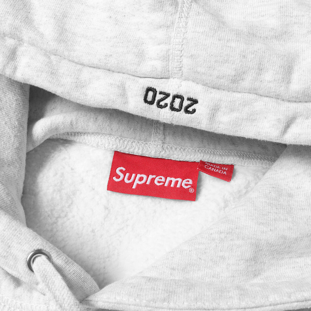 supreme パーカー ロゴ アッシュ グレー ｍサイズ - パーカー