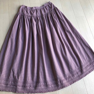 カネコイサオ 金子功 ジャンパースカート くすみ紫 フリル ピンタック 