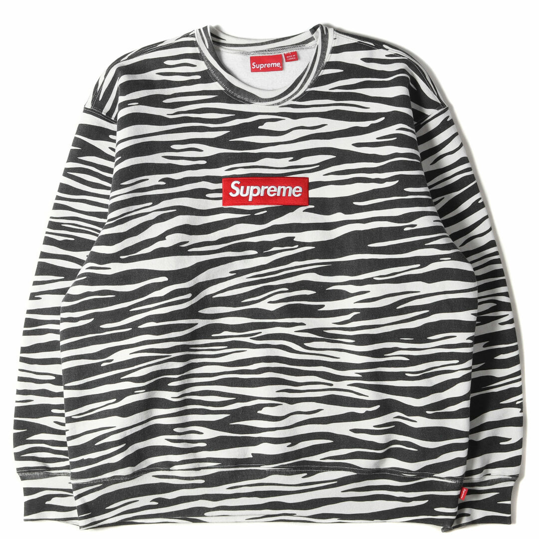 Supreme シュプリーム スウェット サイズ：XL ゼブラ柄 ボックスロゴ クルーネック スウェットシャツ Box Logo Crewneck 22AW ゼブラ トップス トレーナー 【メンズ】