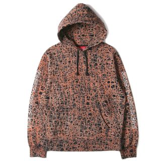 シュプリーム(Supreme)のSupreme シュプリーム パーカー サイズ：S マーブル柄 アームロゴ スウェットパーカー Marble Hooded Sweatshirt 19SS オレンジ ブラック トップス フーディー スウェットシャツ【メンズ】【中古】【美品】(パーカー)