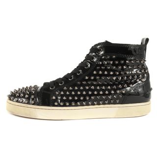 クリスチャンルブタン(Christian Louboutin)のChristian Louboutin クリスチャンルブタン スニーカー サイズ：42 スパイクスタッズ パテント ハイカット LOUIS SPIKE ルイス シューズ ブラック 黒 42 靴 ブランド レッドソール 【メンズ】【中古】(スニーカー)