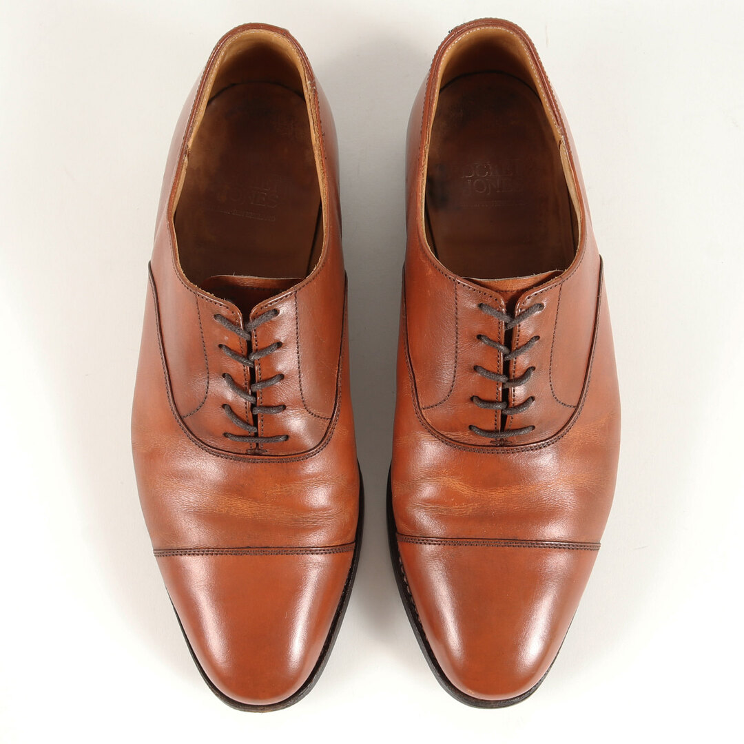 CROCKETT&JONES クロケット&ジョーンズ サイズ：8 1/2 E キャップトゥ ストレートチップ レザー オックスフォード シューズ STRAIGHT TIP CONNAUGHT 7742 ラスト236 短靴 革靴 内羽根 ブラウン 茶 ブランド イングランド製 【メンズ】