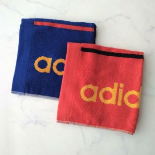 アディダス(adidas)のadidas/アディダス　ハンドタオル　ウォッシュタオル　タオルハンカチ　赤/青(タオル/バス用品)