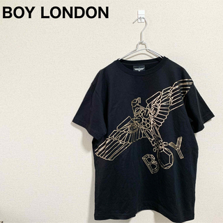 ボーイロンドン(Boy London)の★美品★BOY LONDON Tシャツ メンズXL ビッグロゴ デカロゴ 黒 金(Tシャツ/カットソー(半袖/袖なし))