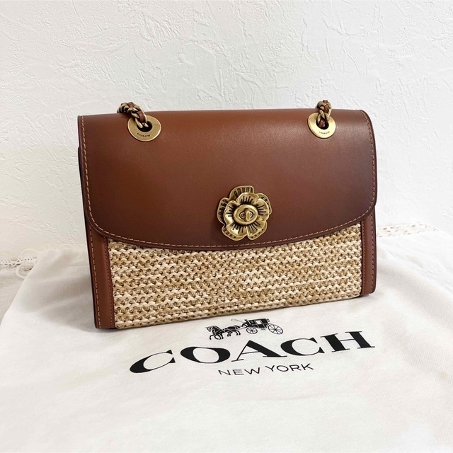 COACH Parker ストローバッグ ティーローズ