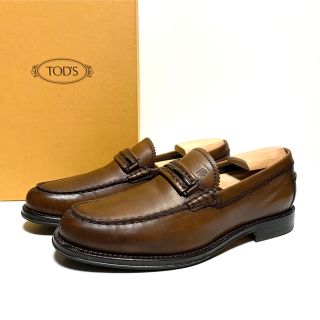 トッズ(TOD'S)の☆良品 トッズ Uチップ ロゴ プレート ローファー シューズ イタリア製 革靴(ドレス/ビジネス)