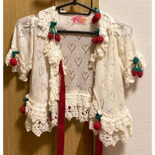 アンジェリックプリティー(Angelic Pretty)のイチゴとチェリーの半袖ボレロ【難あり】(カーディガン)