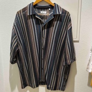 タケオキクチ(TAKEO KIKUCHI)の未使用　レースデザインシャツ ブルー(392) 03(L)(シャツ)