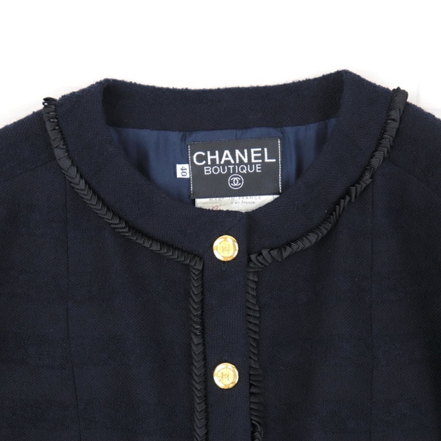 CHANEL - 美品 シャネル ヴィンテージ ノーカラージャケット スカート 
