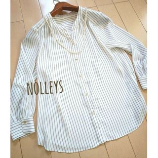 ノーリーズ(NOLLEY'S)のNolley's カーキストライプ七分丈ブラウス(シャツ/ブラウス(長袖/七分))