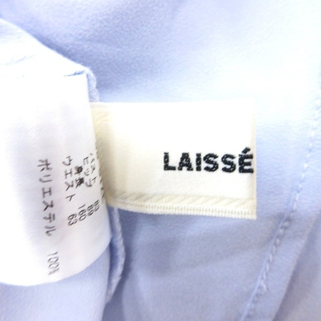 LAISSE PASSE(レッセパッセ)のレッセパッセ シャツ ブラウス スリットネック フリル 半袖 38 青 ブルー レディースのトップス(シャツ/ブラウス(半袖/袖なし))の商品写真