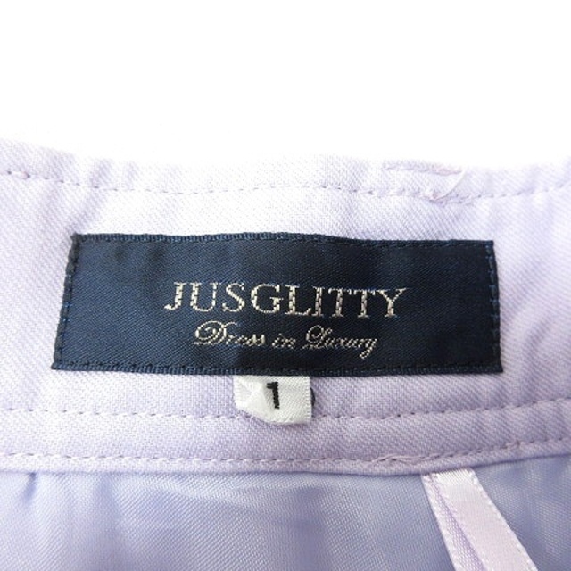 JUSGLITTY(ジャスグリッティー)のジャスグリッティー フレアスカート マキシ ロング 麻 リネン 1 紫 パープル レディースのスカート(ロングスカート)の商品写真