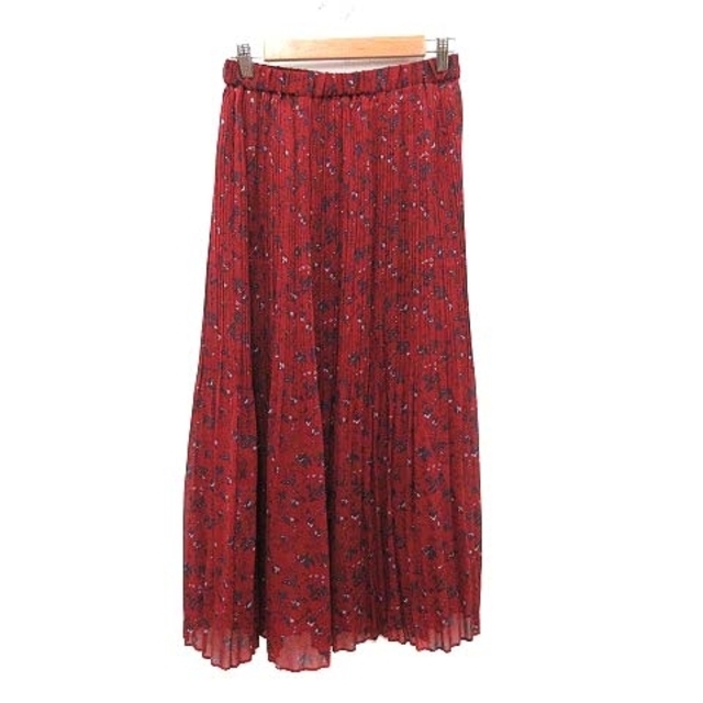 rukkilill(ルッキリル)のルッキリル ギャザースカート ロング シフォン 花柄 F 赤 レッド レディースのスカート(ロングスカート)の商品写真