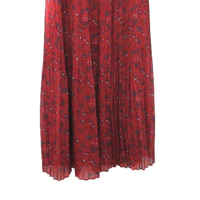 rukkilill(ルッキリル)のルッキリル ギャザースカート ロング シフォン 花柄 F 赤 レッド レディースのスカート(ロングスカート)の商品写真