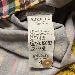 AURALEE - AURALEE オーラリー 半袖シャツ 4 (XLサイズ相当) コットン