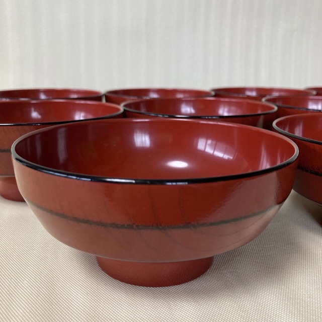 昭和レトロ☆ 漆器 お椀 お吸椀 味噌汁椀 10客セット