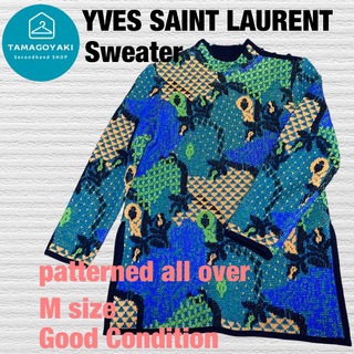 イヴサンローラン(Yves Saint Laurent)のイヴサンローラン　セーター　ニット　総柄　美品　稀少　古着　ラグジュアリー(ニット/セーター)