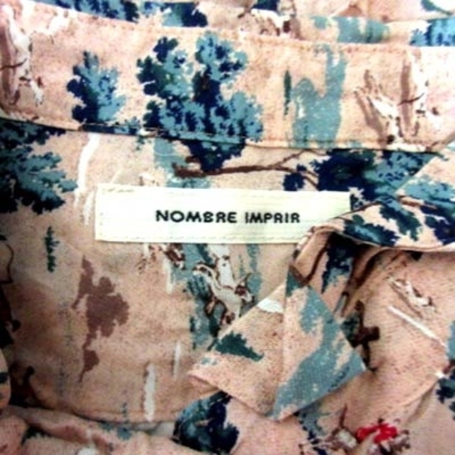 ノンブルアンペール シャツ ブラウス フレンチスリーブ 総柄 1 ピンク /YI