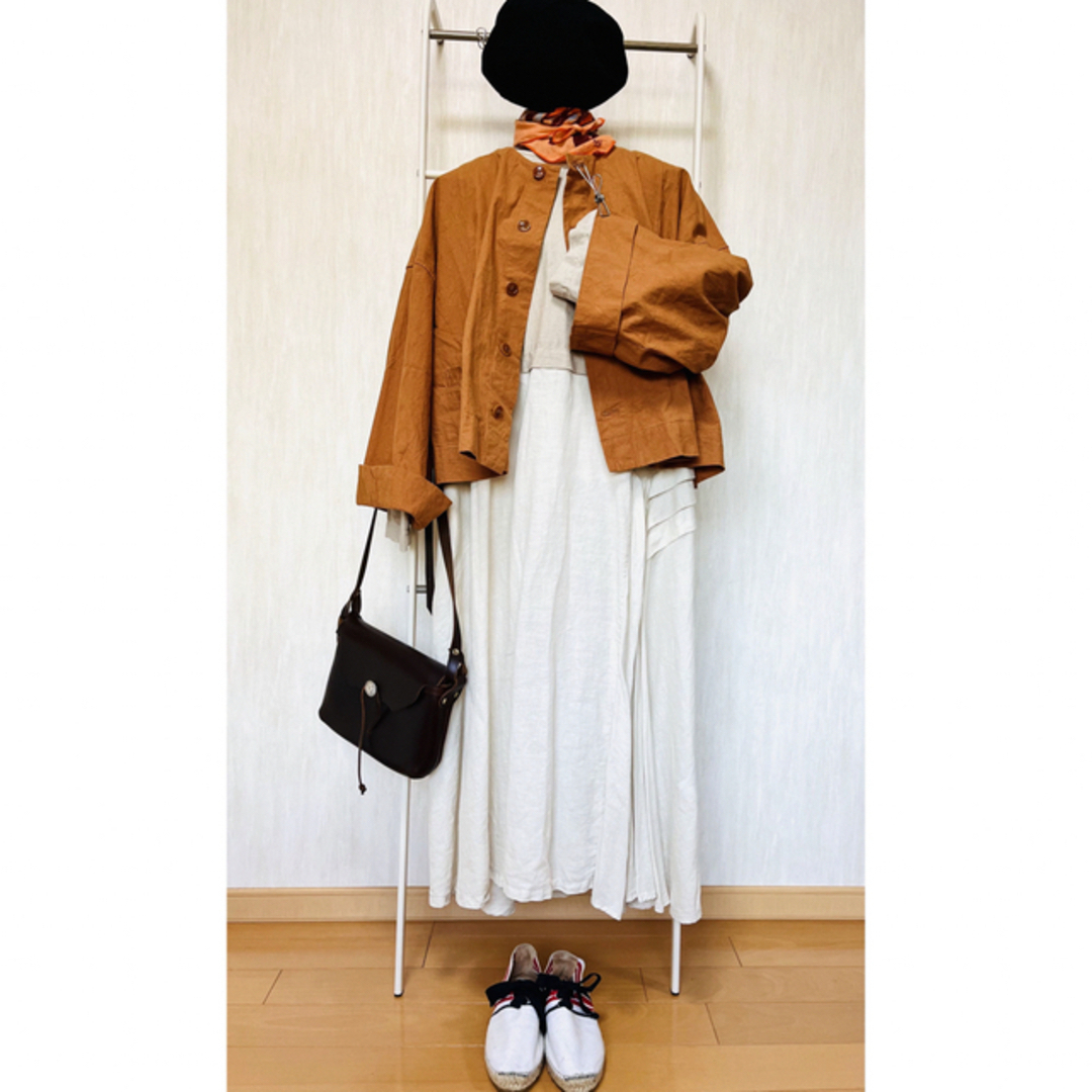 美品‼️【ネストローブ】リネンブロッキング2ウェイワンピース
