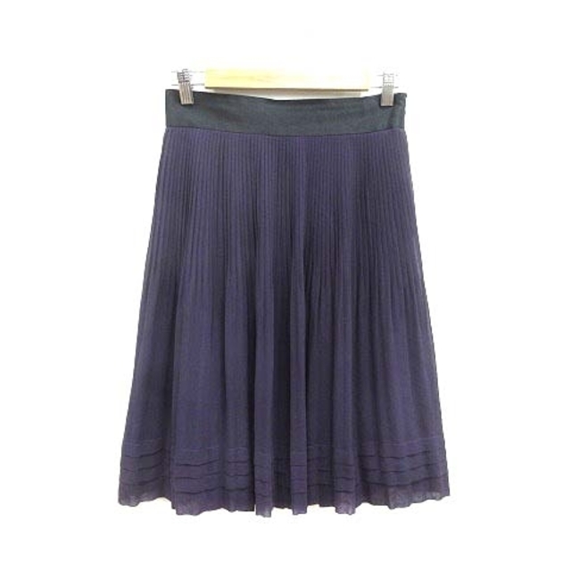 UNTITLED(アンタイトル)のUNTITLED フレアスカート ひざ丈 2 紫 パープル 黒 ブラック /YK レディースのスカート(ひざ丈スカート)の商品写真