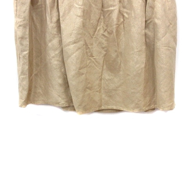 Spick & Span(スピックアンドスパン)のスピック&スパン フレアスカート ミニ ラメ 麻混 リネン混 40 ベージュ レディースのスカート(ミニスカート)の商品写真
