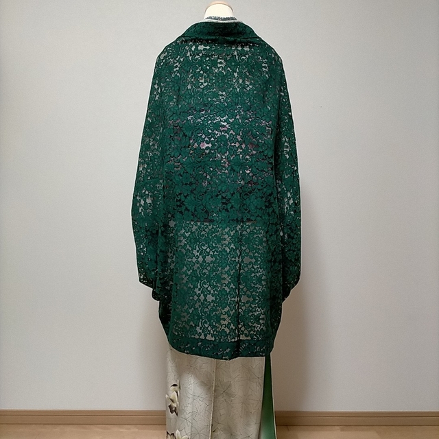 レース羽織　綺麗めグリーン　マーガレット レディースの水着/浴衣(着物)の商品写真
