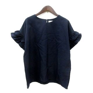 トッコ(tocco)のトッコ TOCCO ブラウス 半袖 フリル M～L 紺 ネイビー /MN ■MO(シャツ/ブラウス(半袖/袖なし))