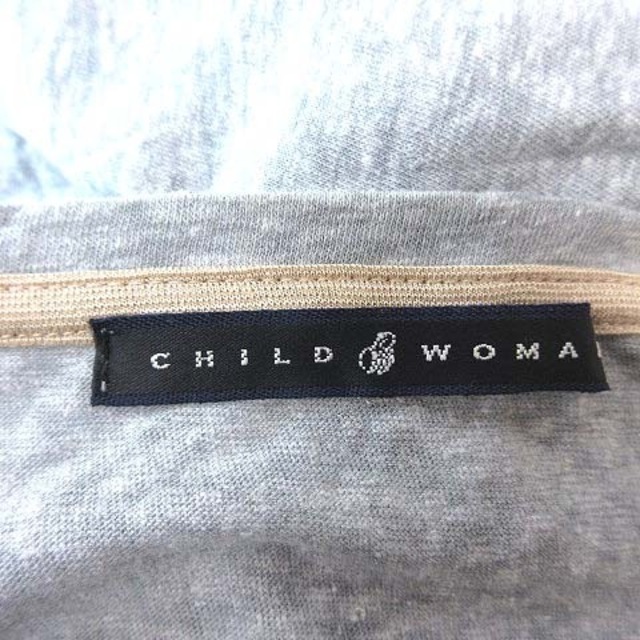 CHILD WOMAN(チャイルドウーマン)のチャイルドウーマン ドッキングワンピース ひざ丈 フレンチスリーブ F グレー レディースのワンピース(ひざ丈ワンピース)の商品写真