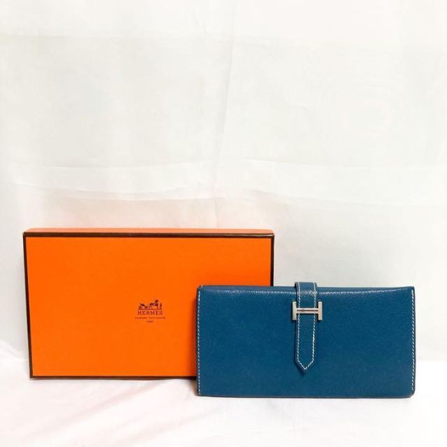 HERMES☆エルメス☆ベアン　　ブルージーン　長財布〜美品〜