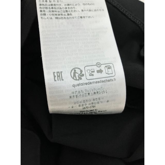 新品 M マルジェラ 23ss ロゴ反転Tシャツ 黒黒  4724