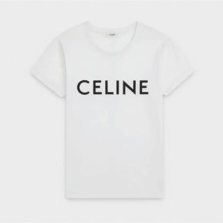 極美品 CELINE セリーヌ ロゴ 半袖Ｔシャツ エディ期 現行 ホワイト ボルドー トップス リンガー 2X309704I サイズXS  53440