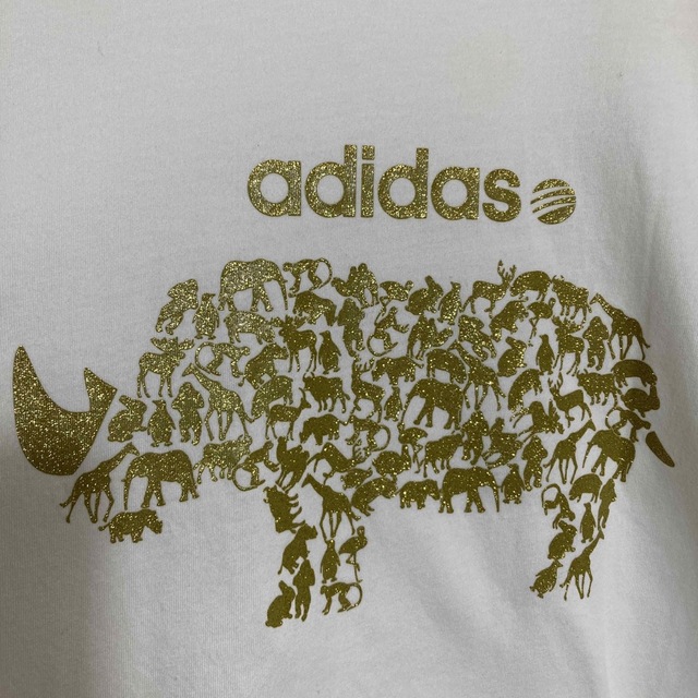 adidas(アディダス)のadidas NEO Tシャツ アニマル柄 ゴールド Lサイズ ラメ メンズのトップス(Tシャツ/カットソー(半袖/袖なし))の商品写真