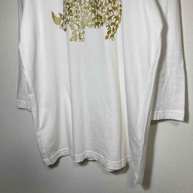 adidas(アディダス)のadidas NEO Tシャツ アニマル柄 ゴールド Lサイズ ラメ メンズのトップス(Tシャツ/カットソー(半袖/袖なし))の商品写真