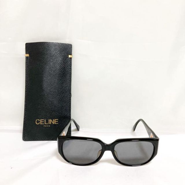 希少 セリーヌ サングラス CLF586 ブラック サークル金具 ヴィンテージ-